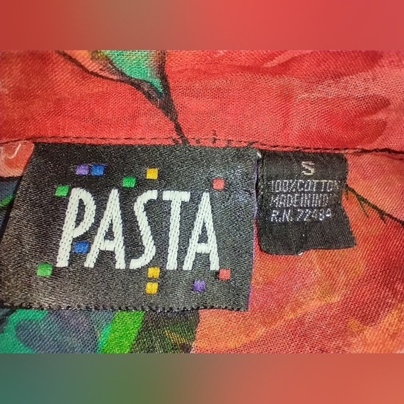 VINTAGE PASTA SHEER FLORAL BLOUSE - Picture 2 of 5